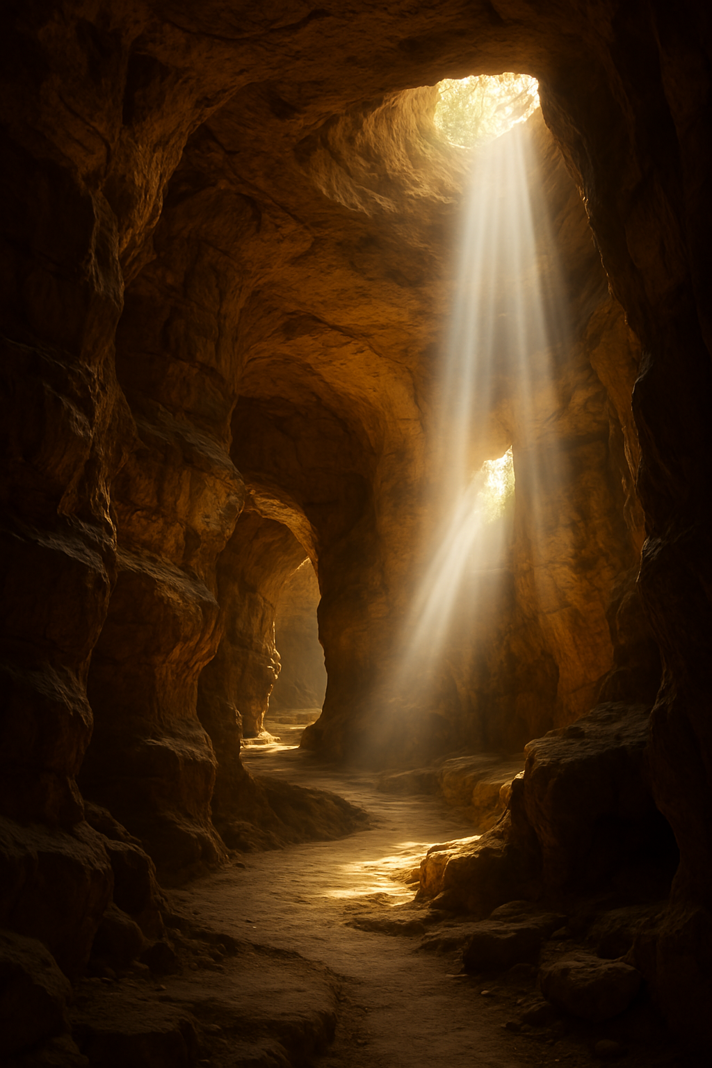 Binnenkant van de Grotten van Zonlicht met lichtinval